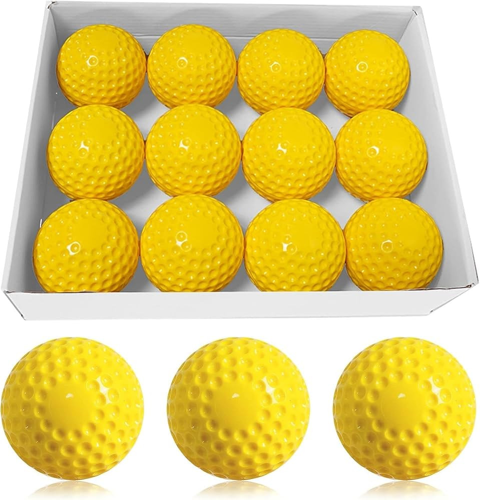 12 Pack Yellow Dimpled Baseballs, 9-Inch Pitching Machine Baseballs for Hitting and Fielding Prac... | Amazon (US)
