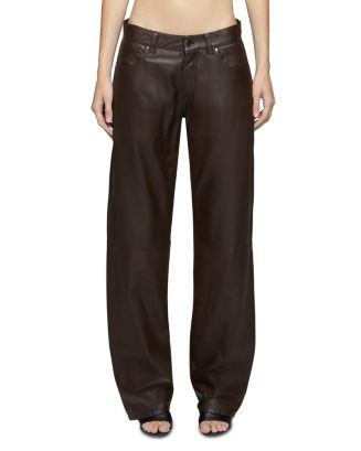 Low Rise Baggy Jeans in Coated Chocolate | Bloomingdale's (US)