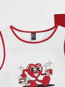 SHEIN X Antonay Cartoon Graphic Contrast Binding Crop Tank Top
   SKU: sw2111021091358130      
 ... | SHEIN