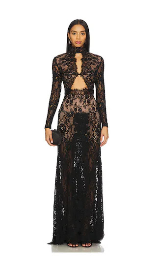 Eleanor Lace Gown in Black | Revolve Clothing (Global)