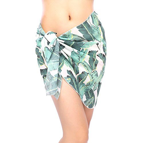 ChinFun Women's Sarong Wrap Beach Swimwear Chiffon Cover Up Short Pareo Bikini Swimsuit Wrap Skirt B | Amazon (US)