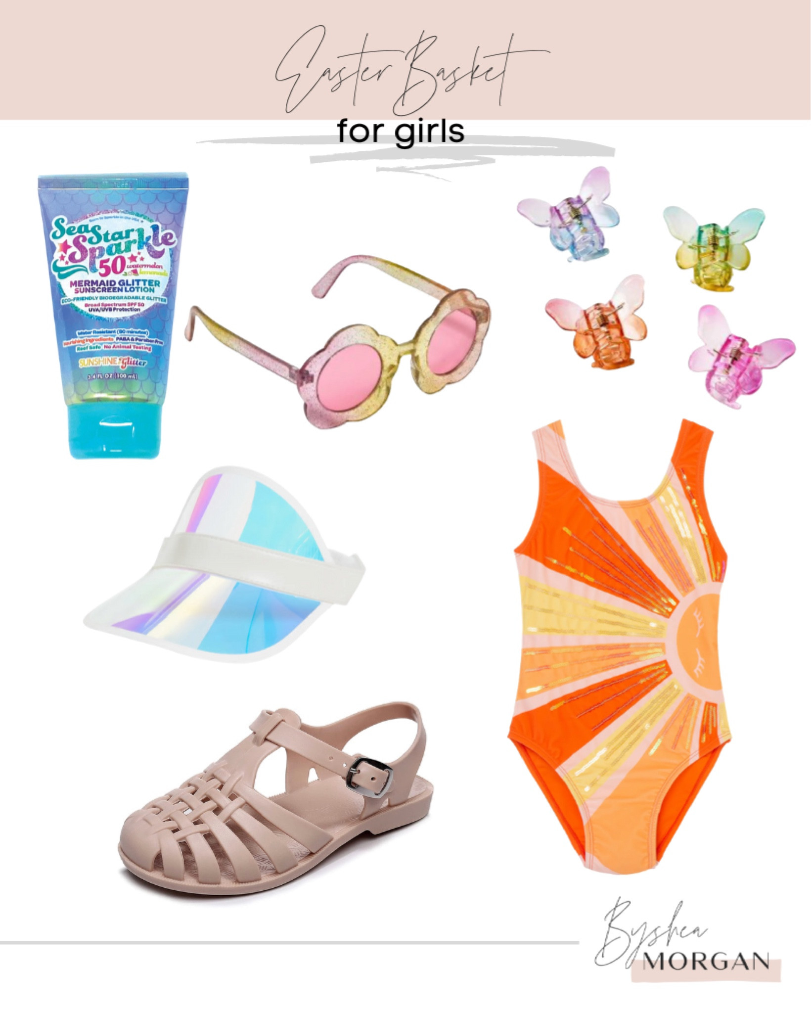 Easter basket ideas for girls, butterfly hair clips 