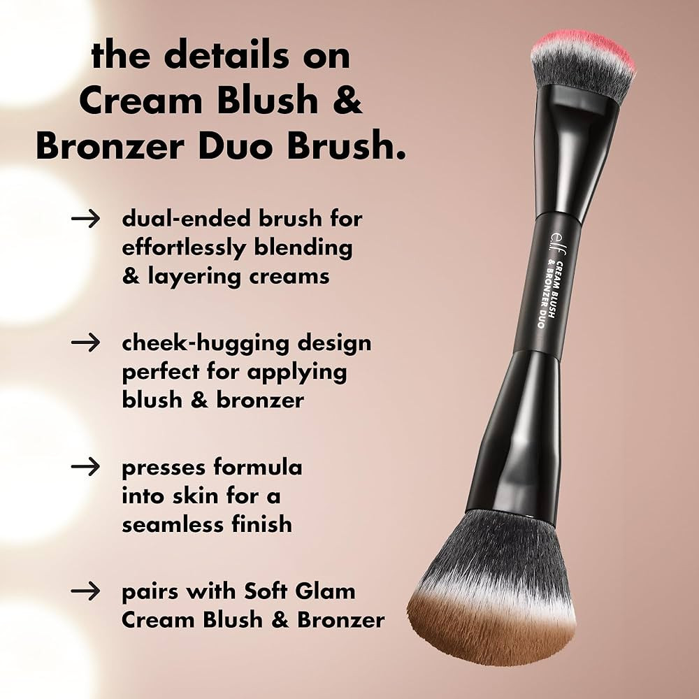 e.l.f. Cream Blush & Bronzer Duo Brush, Blending & Layering Brush | Amazon (US)