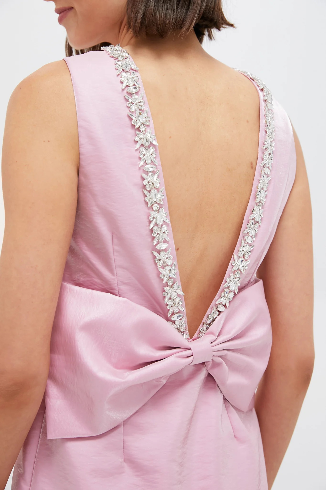 Soft Pink Bow Bella Mini Dress | Tuckernuck (US)