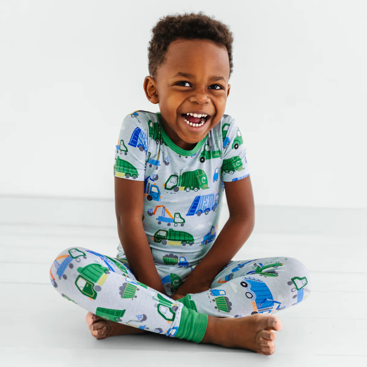 Clean Up Crew Two-Piece Short Sleeve Pajama Set | Little Sleepies