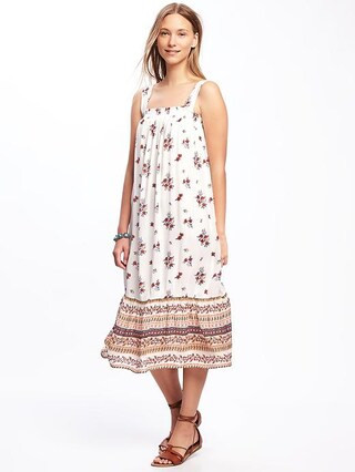 Smocked Crinkle-Gauze Swing Dress for Women | Old Navy US