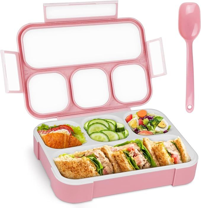 Bento Lunch Box, Lanveda 4 Compartment Cute Lunch Boxes Leakproof | Ideal Portion Containers, BPA... | Amazon (US)