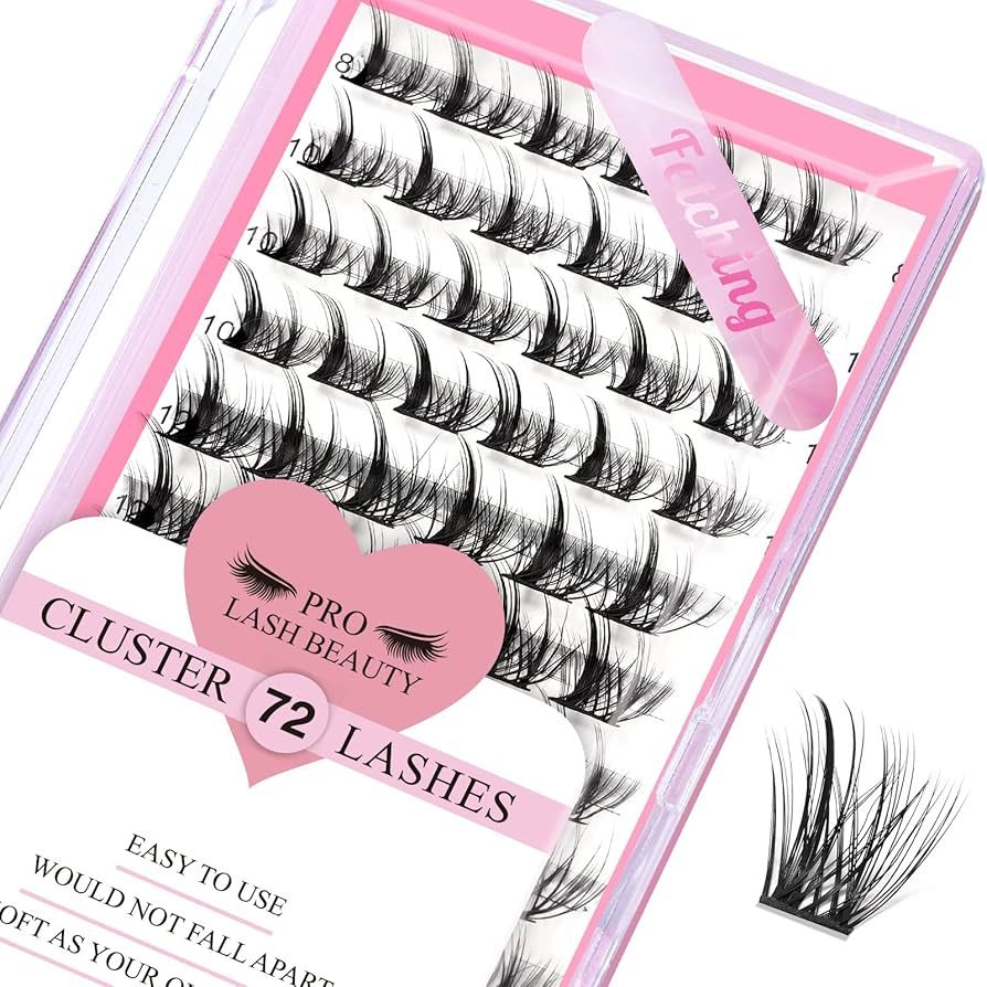 Cluster Lashes, 72 Pcs Individual Lashes, Lash Clusters DIY Eyelash Extension, Super Thin Band Re... | Amazon (US)