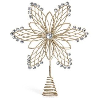 Ornativity Jewel Flower Tree Topper - Gold Glitter Sparkling Metal Wire Star Flower Topper with S... | Michaels Stores