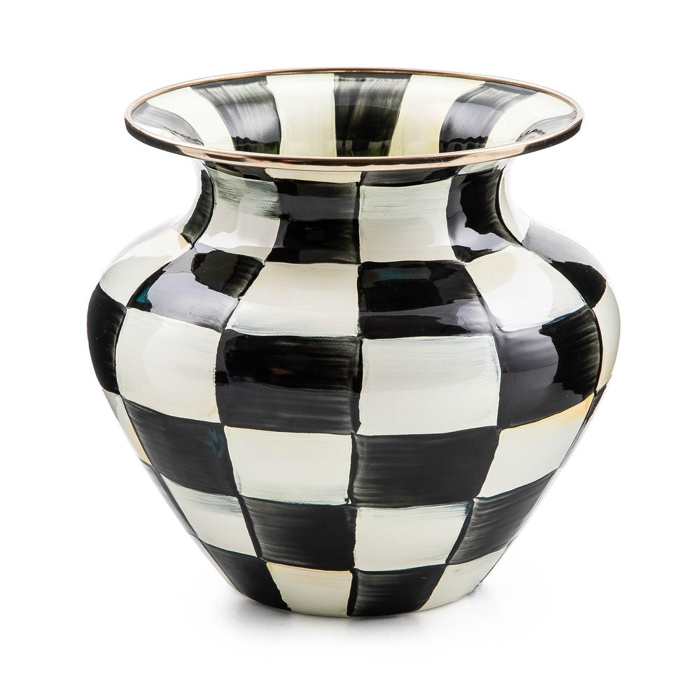 Courtly Check Enamel Large Vase | MacKenzie-Childs