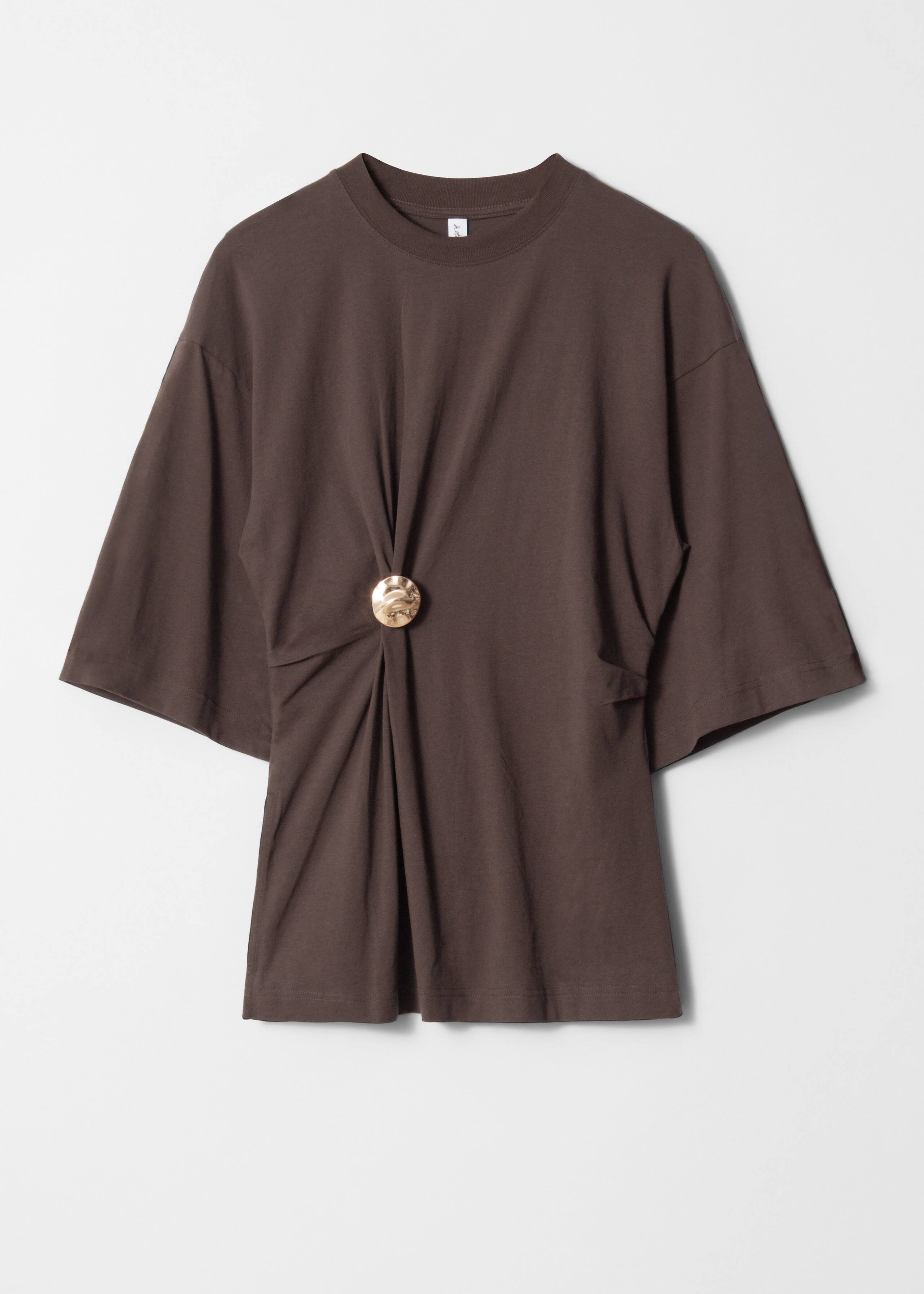 Draped Brooch T-shirt - Brown - T-shirts - & Other Stories GB | & Other Stories UK