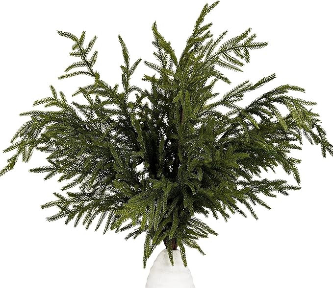 Norfolk Pine Stems 35.8" / 91cm, 6 Pcs Christmas Pine Branches, Real Touch Greenery for DIY Flowe... | Amazon (US)
