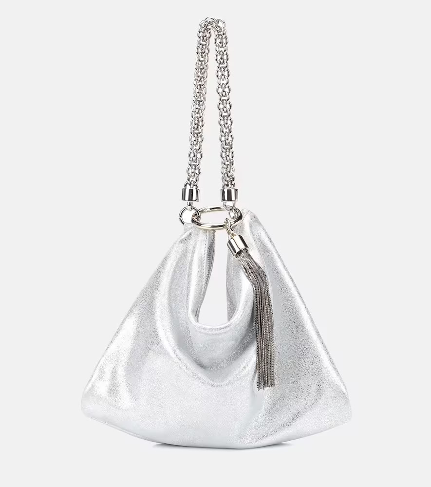 Jimmy Choo Callie metallic leather clutch | Mytheresa (INTL)