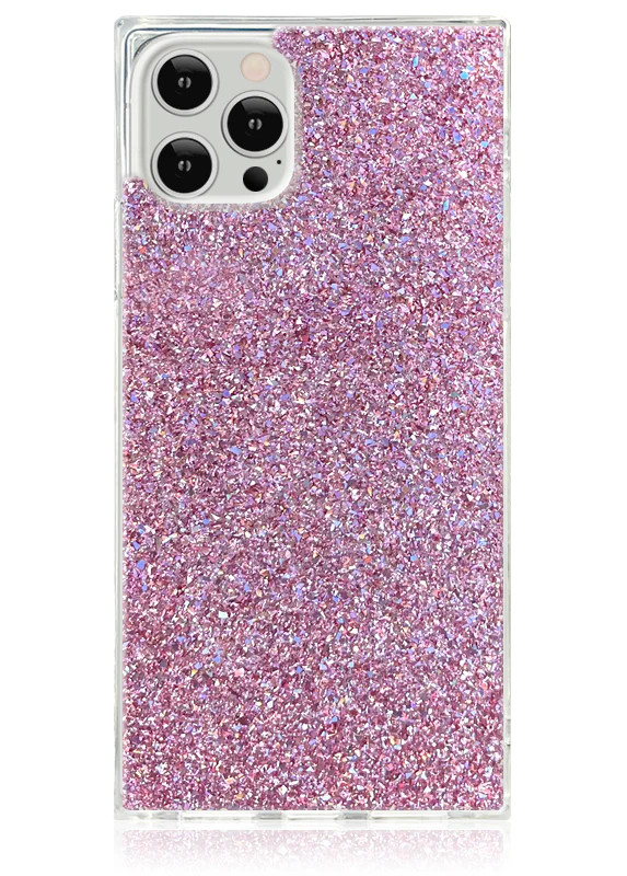 Pink Glitter SQUARE iPhone Case | FLAUNT