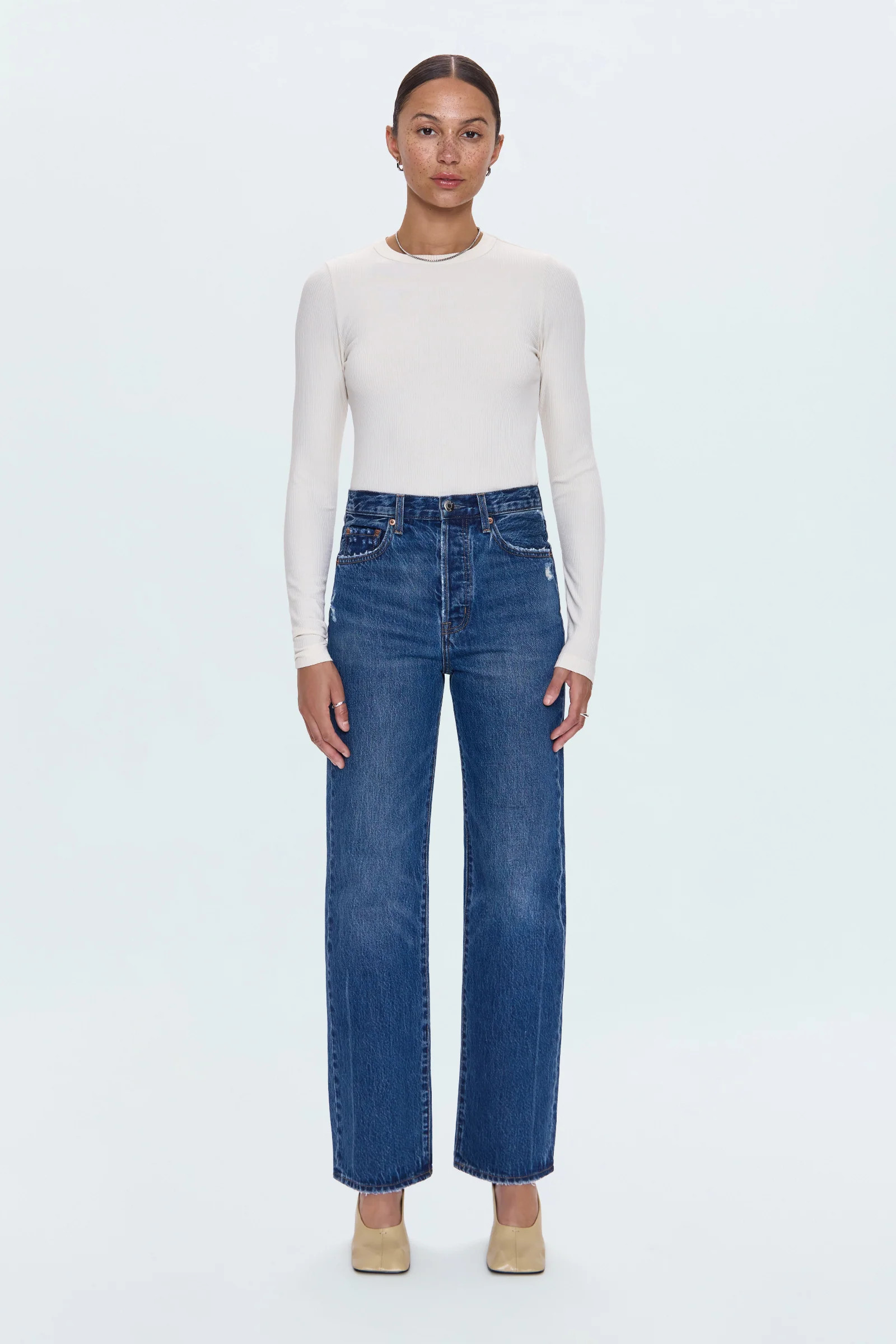 PETITE Cassie Super High Rise Straight Jean - Cameo Vintage | Pistola Denim