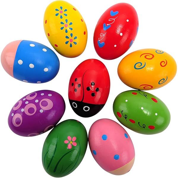 Kunyida 7Pcs Wooden Percussion Musical Egg Maracas Egg Shakers | Amazon (US)