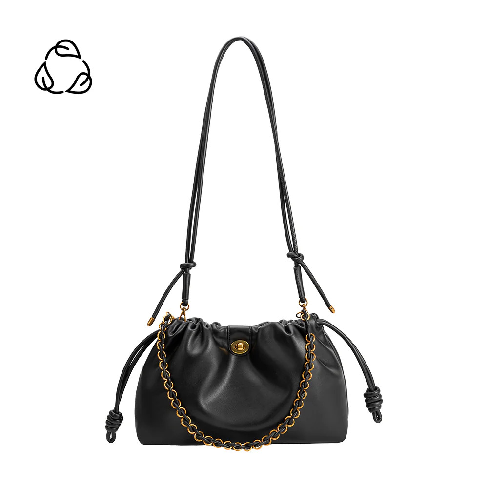 Toni Black Recycled Vegan Leather Top Handle Crossbody Bag | Melie Bianco | Melie Bianco