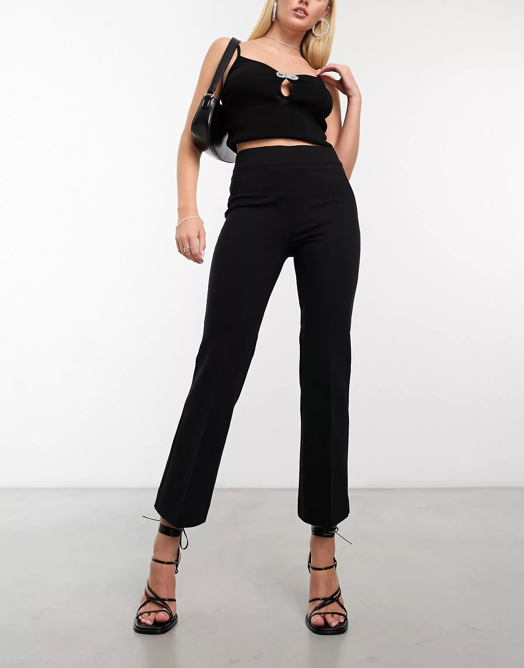 Spanx perfect kick flare trousers in black | ASOS (Global)