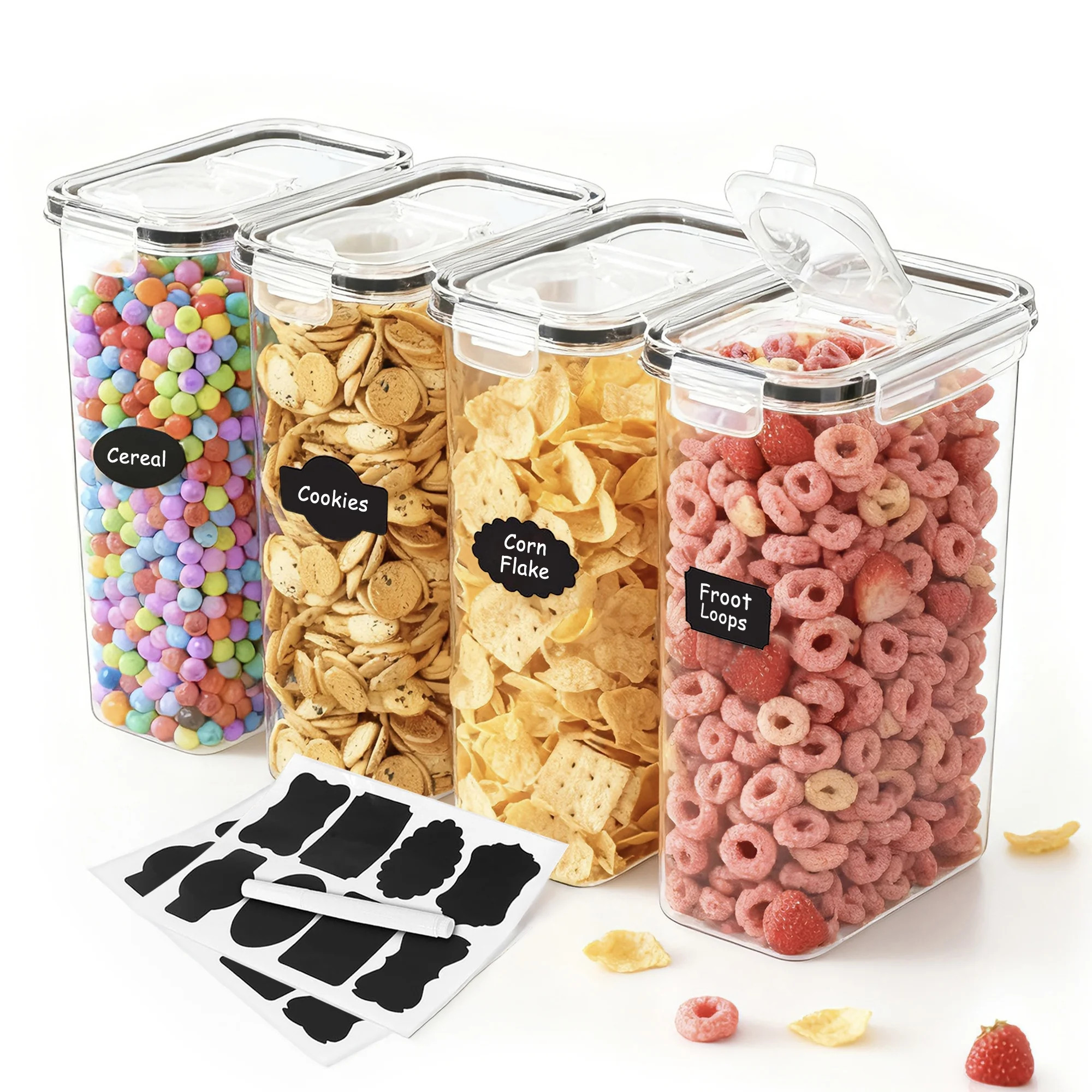 GARITIN Cereal Container, Airtight Food Storage Containers, Plastic Cereal Storage Containers wit... | Walmart (US)