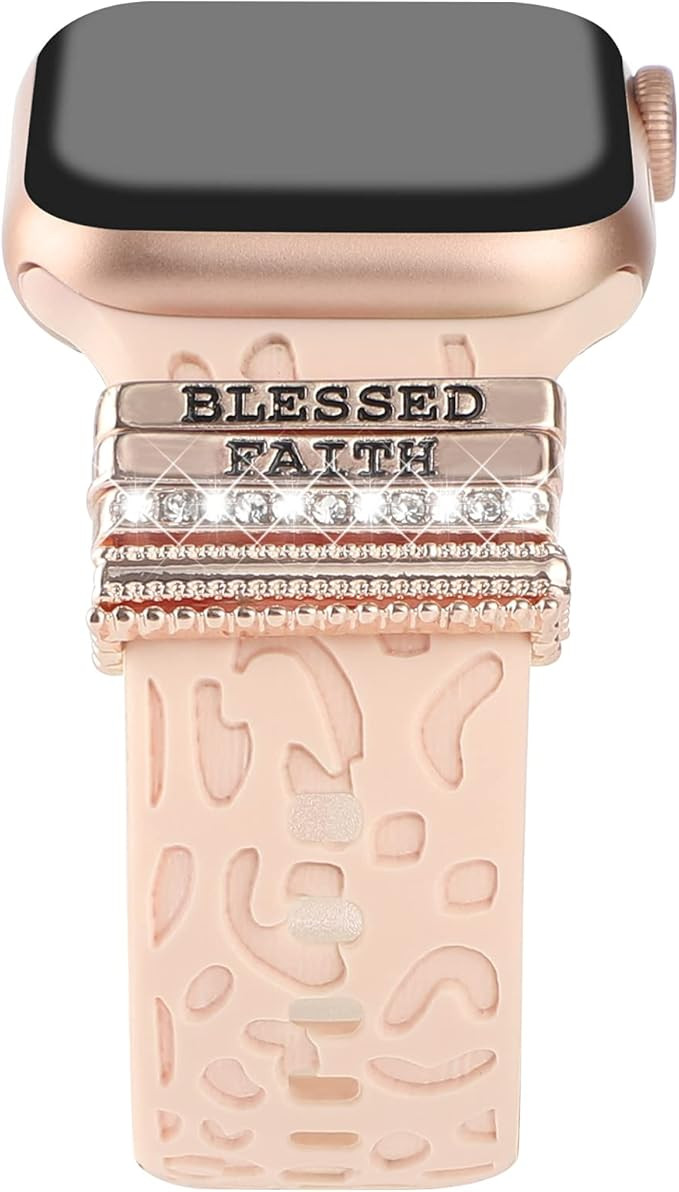 Decorative Rings Loops Compatible with Apple Watch Silicone Bands Charms 45mm 44mm 42mm 41mm 40mm... | Amazon (US)