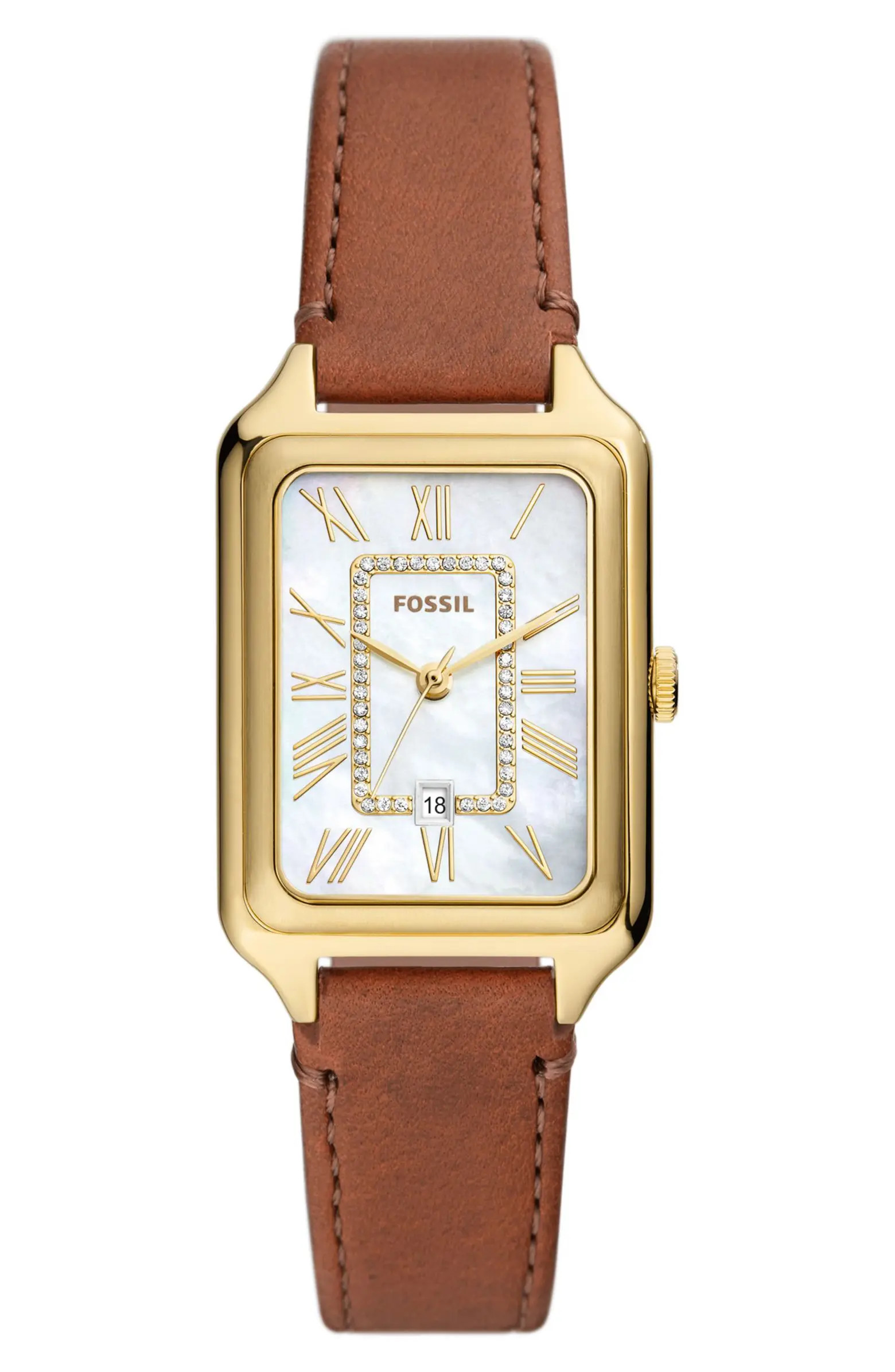Raquel Leather Strap Watch, 26mm | Nordstrom