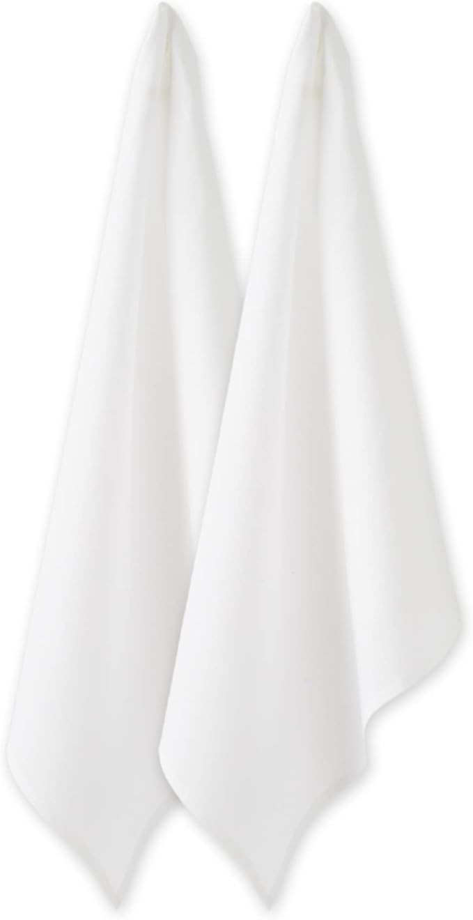 DII Oversized Flour Sack Kitchen Tea Towel Lightweight and Absorbent, 28x29, White, 2 Count | Amazon (US)