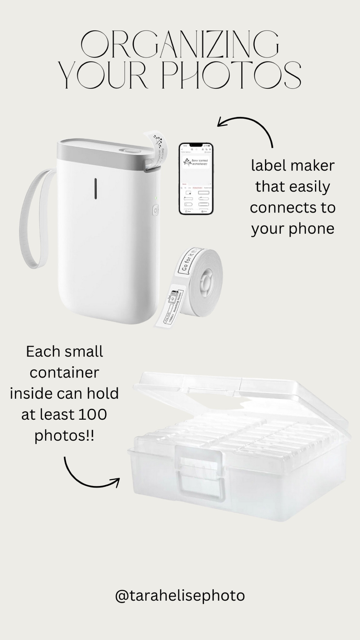 The best way to organize and store your photos!! Could store craft supplies, toys, and more! Label make and storage cases are so affordable and on sale! 

#labelmaker #storage #toystorage #craftstorage #organization

#LTKSaleAlert #LTKCyberWeek #LTKGiftGuide