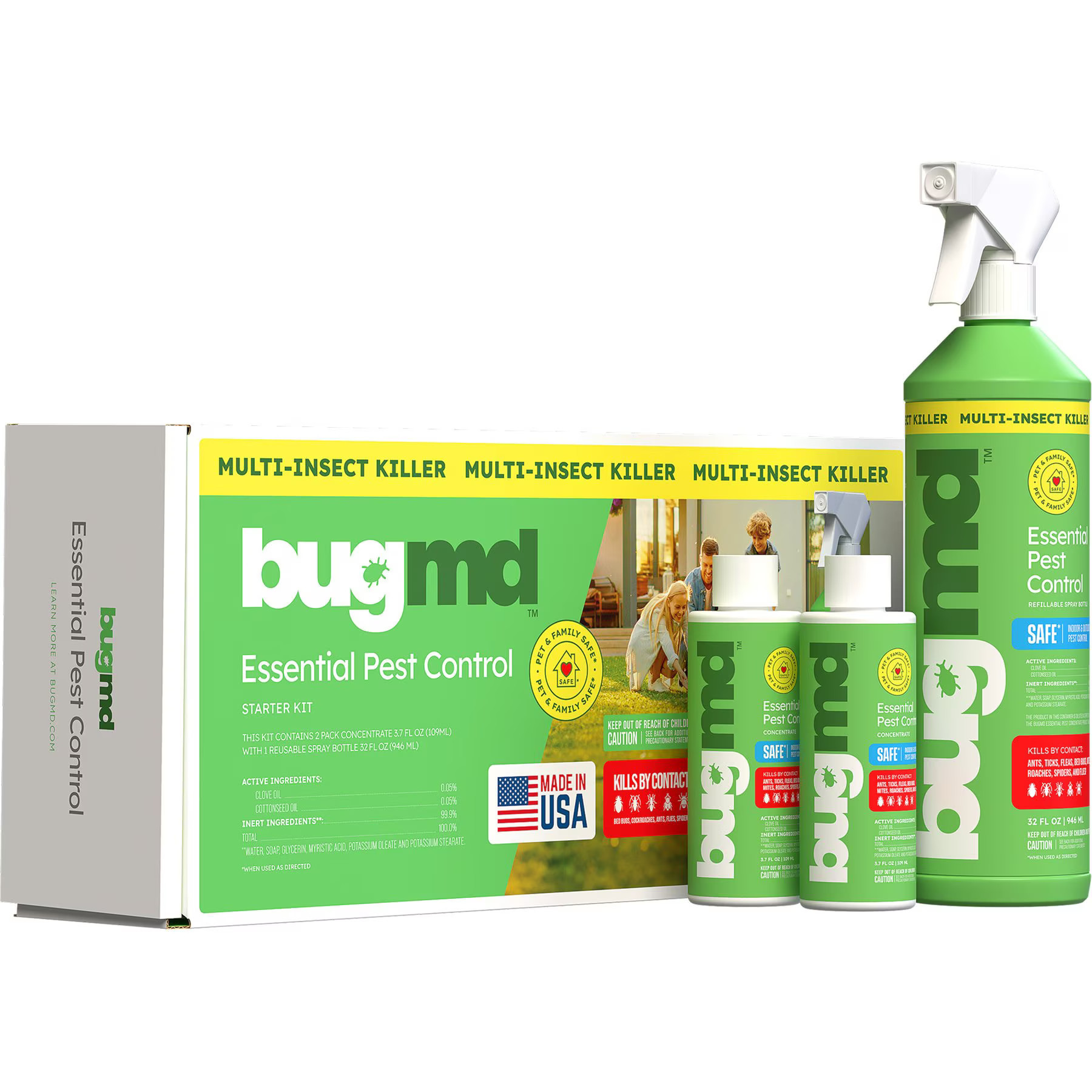 BugMD Essential Pest Control Starter Kit Dog Flea & Tick Spray, 3.7-fl oz bottle, 2 count | Chewy