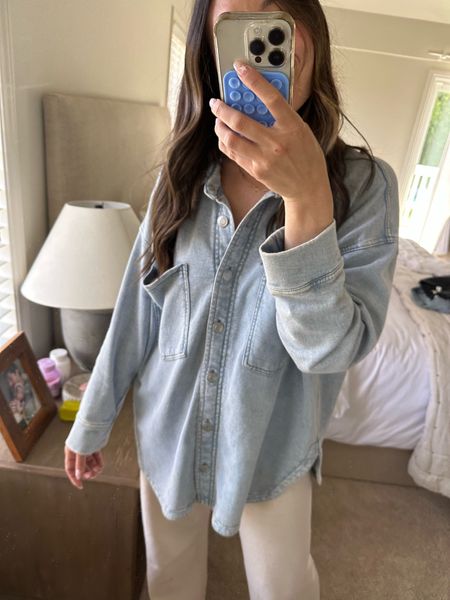 this denim sweatshirt has quickly become my everyday go to! It’s so comfy! Wearing a M for size reference + perfect for spring!

#LTKstyletip #LTKSeasonal #LTKtravel
