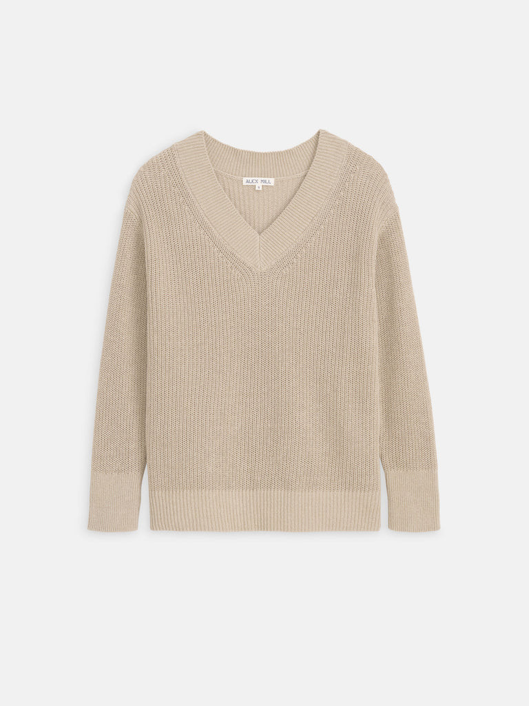 Arielle V Neck Sweater In Cotton Linen | Alex Mill