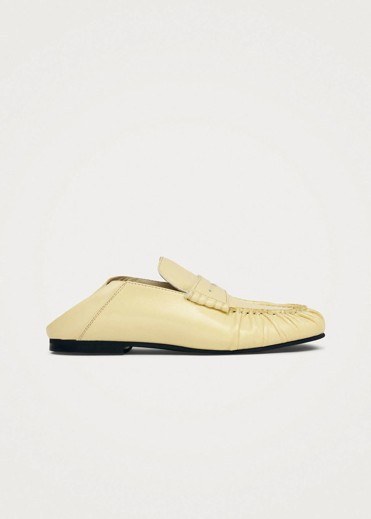 Aven Mule Patent Pale Yellow Leather Loafers | ALOHAS (Global)