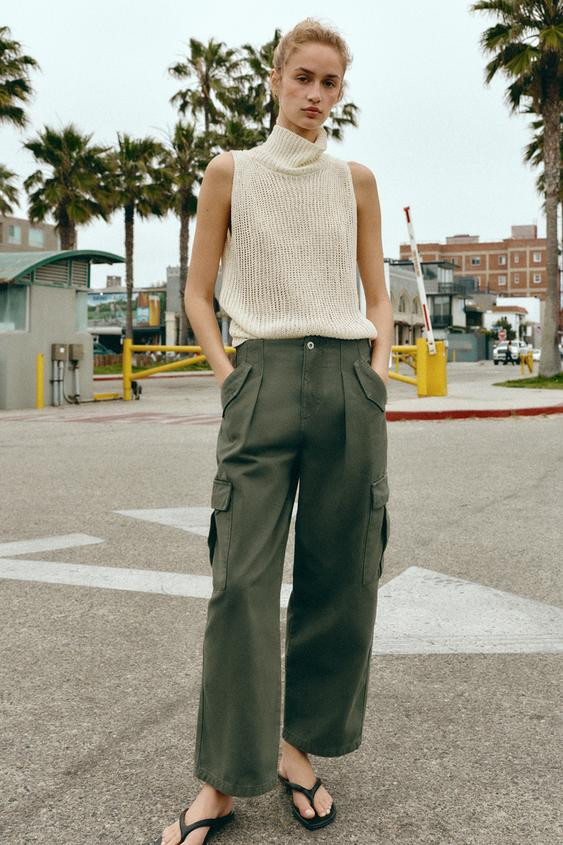MID-WAIST CARGO TROUSERS | Zara UK