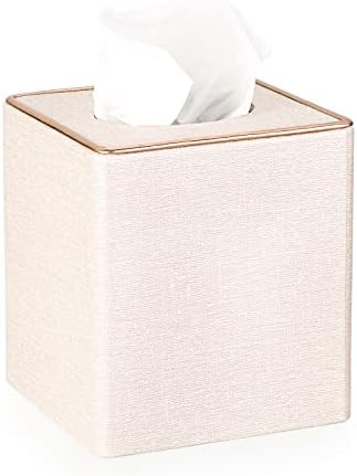 Sumnacon Square Linen Tissue Box Cover - Stylish Cube Tissue Box Holder with Magnetic Bottom, Dec... | Amazon (US)