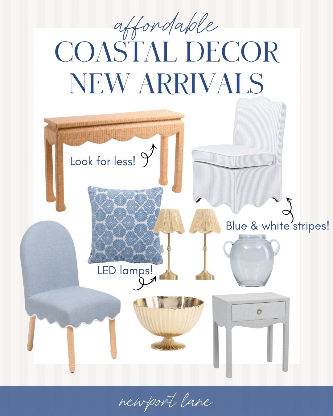 Trade that winter blues for coastal blues! Check out the new arrivals of these affordable coastal decors. You're gonna love them so much, you're gonna want to redecorate your entire house.

coastal home, living room styling, accent chairs, home decor, dining room must haves, home refresh, beach house inspo, affordable finds

#LTKSaleAlert #LTKHome #LTKSeasonal