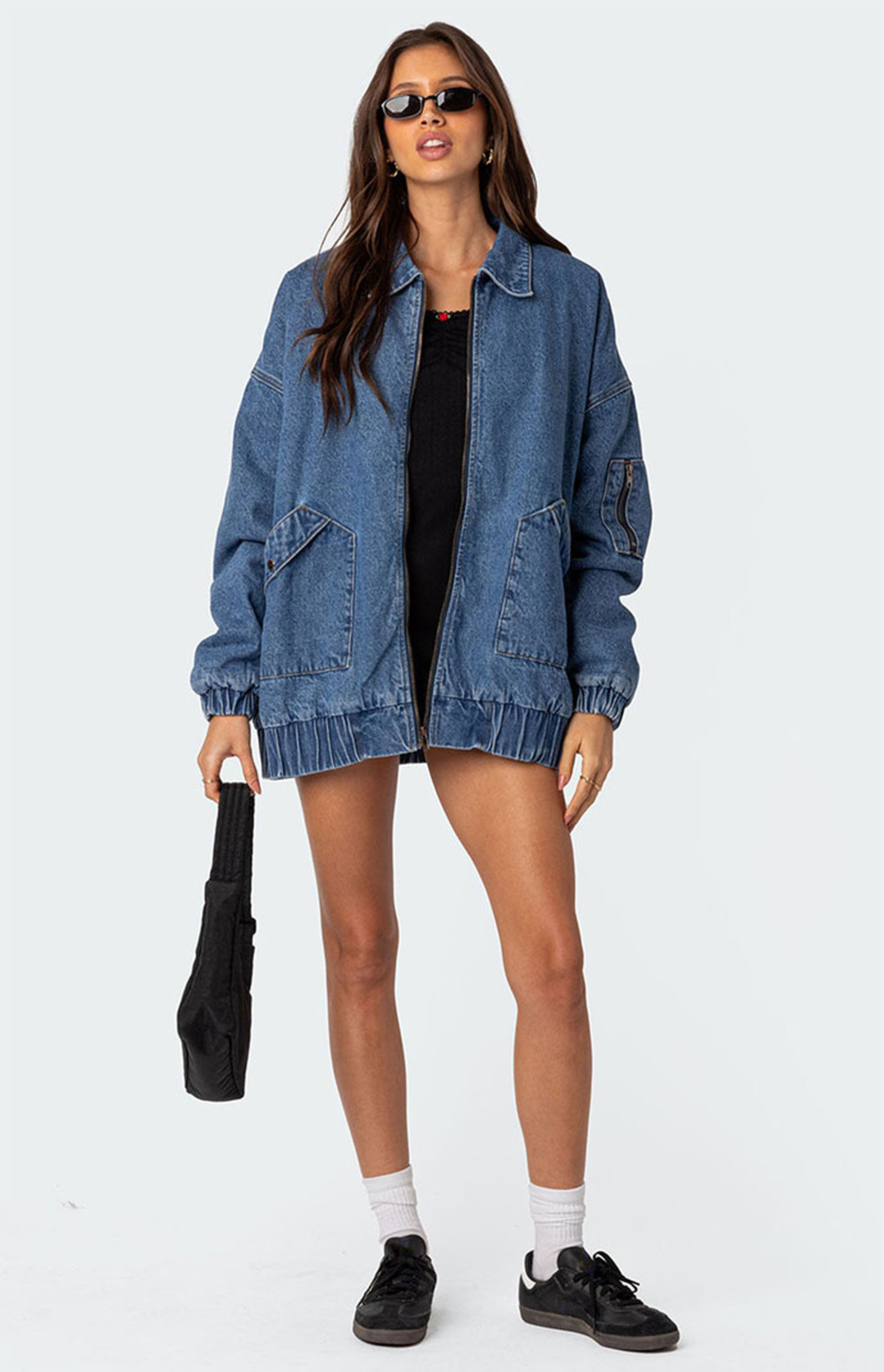 Edikted Sophie Oversized Washed Denim Coat | PacSun