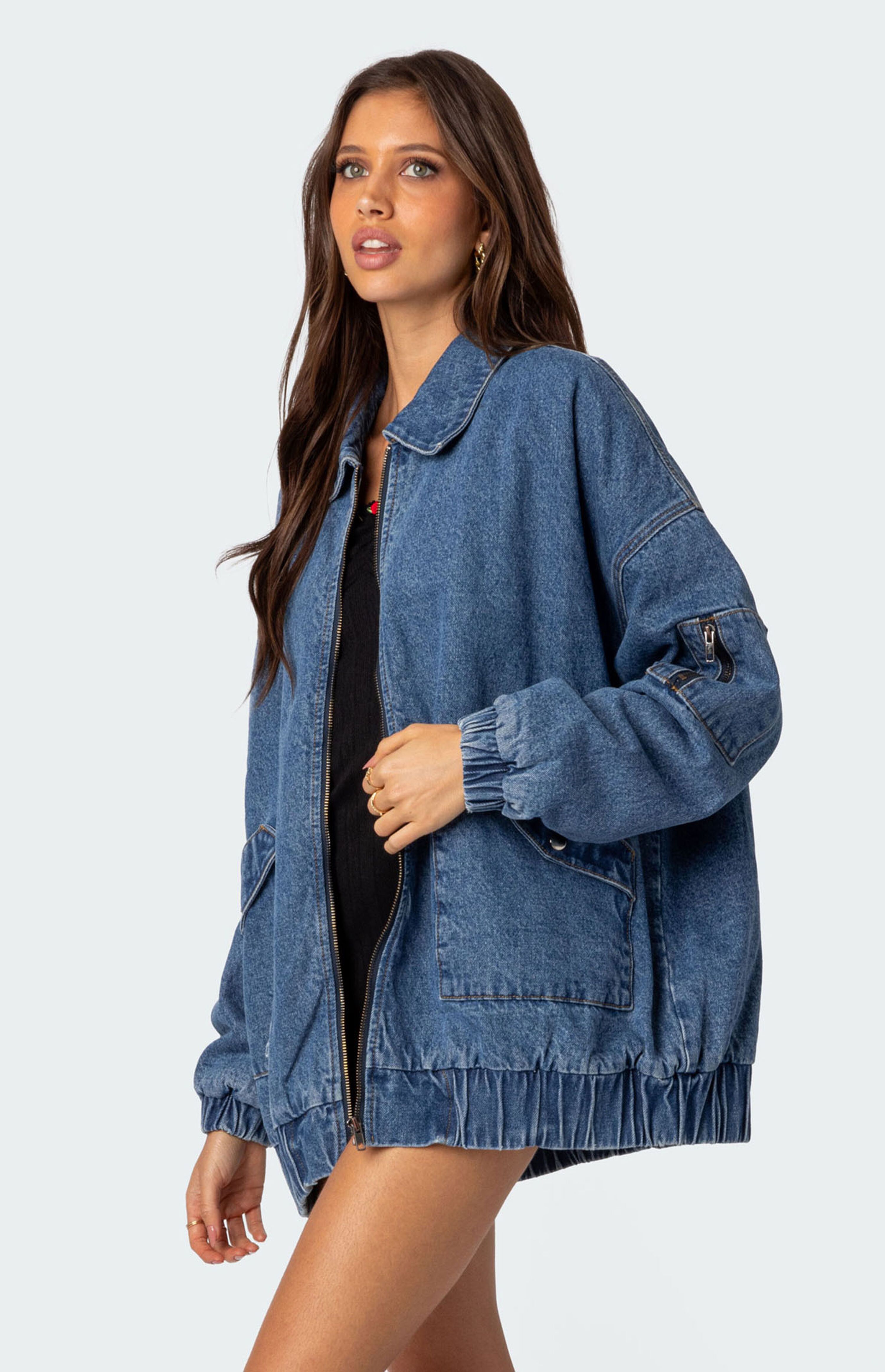 Edikted Sophie Oversized Washed Denim Coat | PacSun