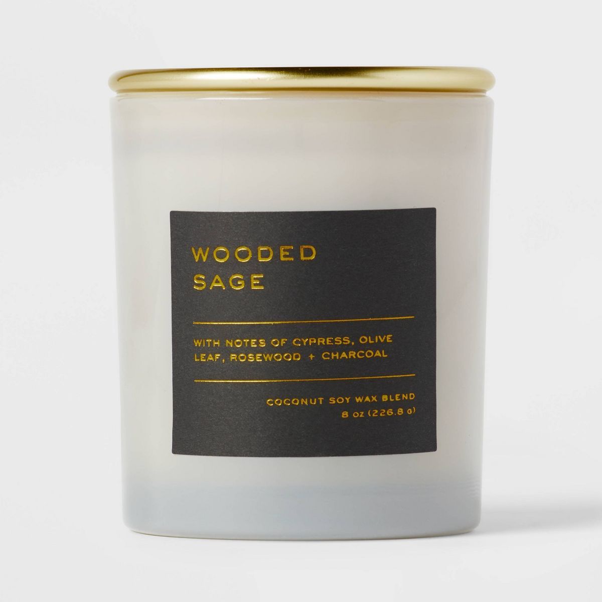 8oz Lidded Glass Jar Black Label Wooded Sage Candle - Threshold™ | Target
