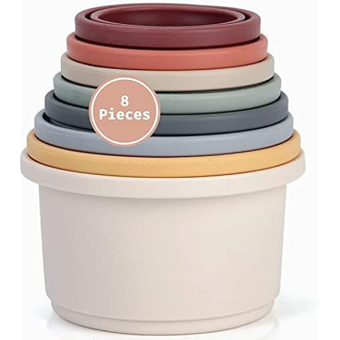 mushie Stacking Cups Toy | Made in Denmark (Retro) | Amazon (US)