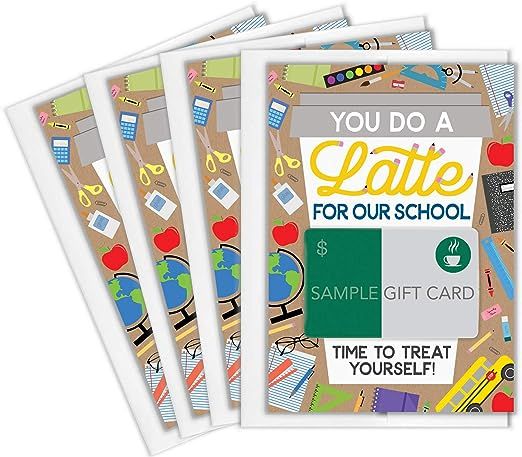 Tiny Expressions – Teacher Appreciation Coffee Gift Card Holders (4 Pack) | Set of 4 with Envel... | Amazon (US)