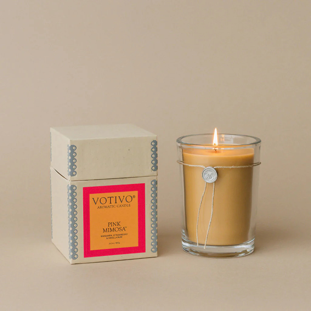 16.2oz Aromatic Candle-Pink Mimosa | Votivo