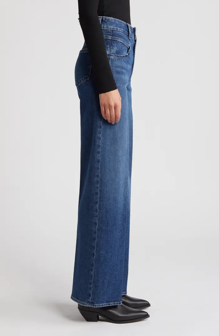PAIGE Sasha Seamed Pocket High Waist Wide Leg Jeans | Nordstrom | Nordstrom