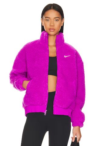 Nike NSW Swoosh Plush Jacket in Vivid Purple & Pink Oxford from Revolve.com | Revolve Clothing (Global)