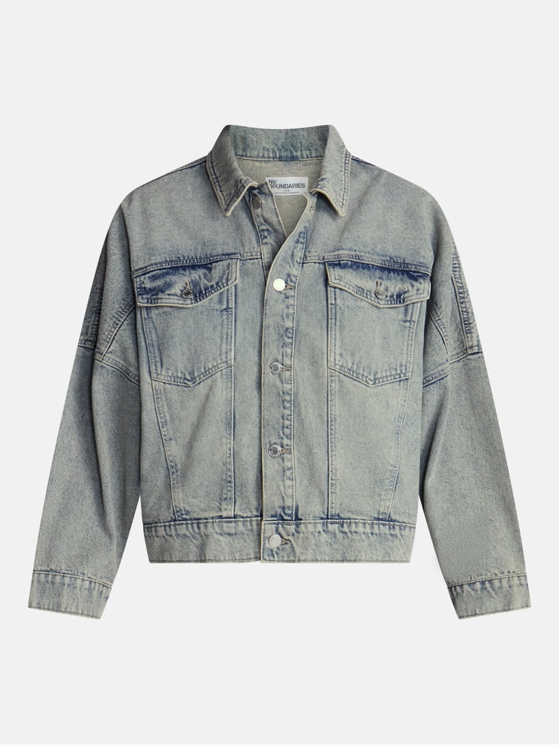 No Boundaries Oversized Denim Cotton Jacket, Women\u2019s XXS-4X | Walmart (US)