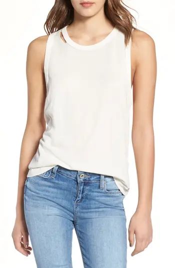 Women's N:philanthropy Crystal Deconstructed Tank, Size X-Small - White | Nordstrom