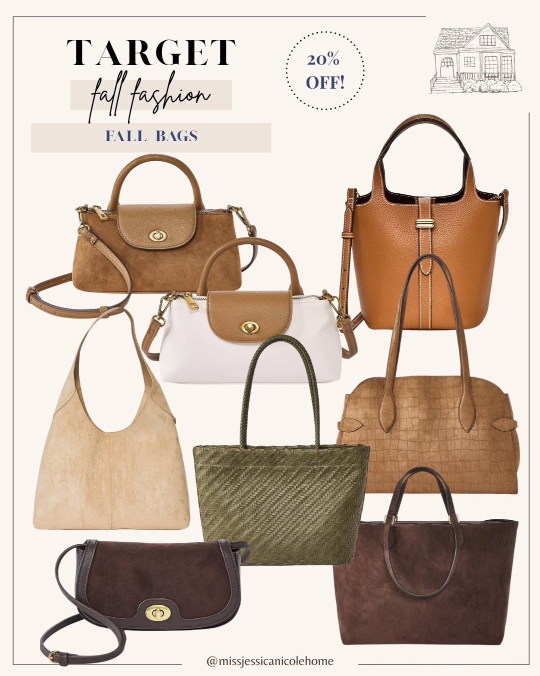 Fall purses/ bags 20% off from target // new arrivals // fall accessories
