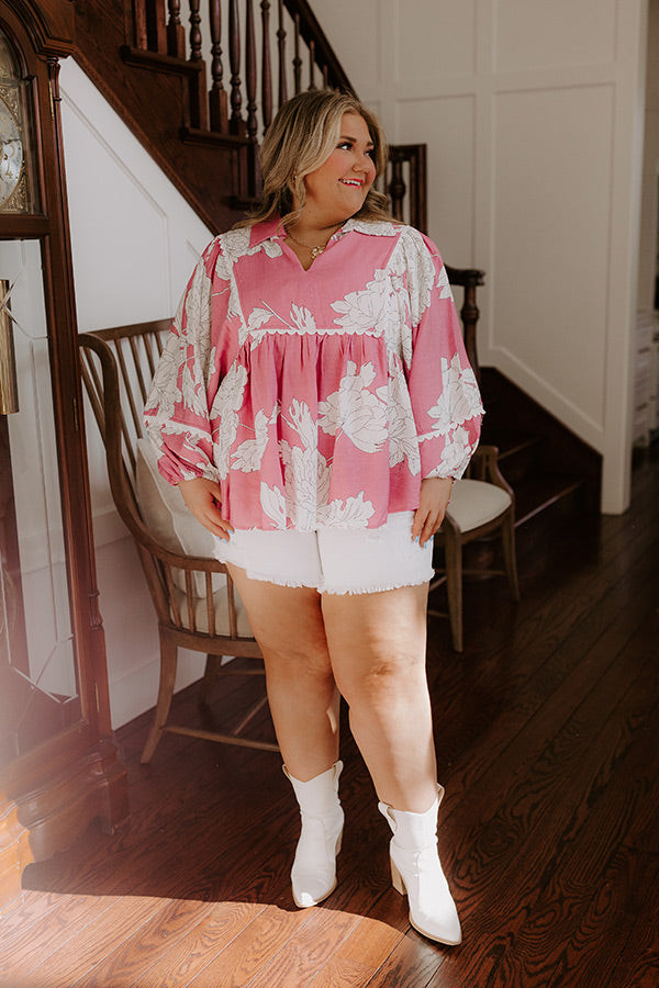 Always In Style Floral Top in Blush Curves | Impressions Online Boutique
