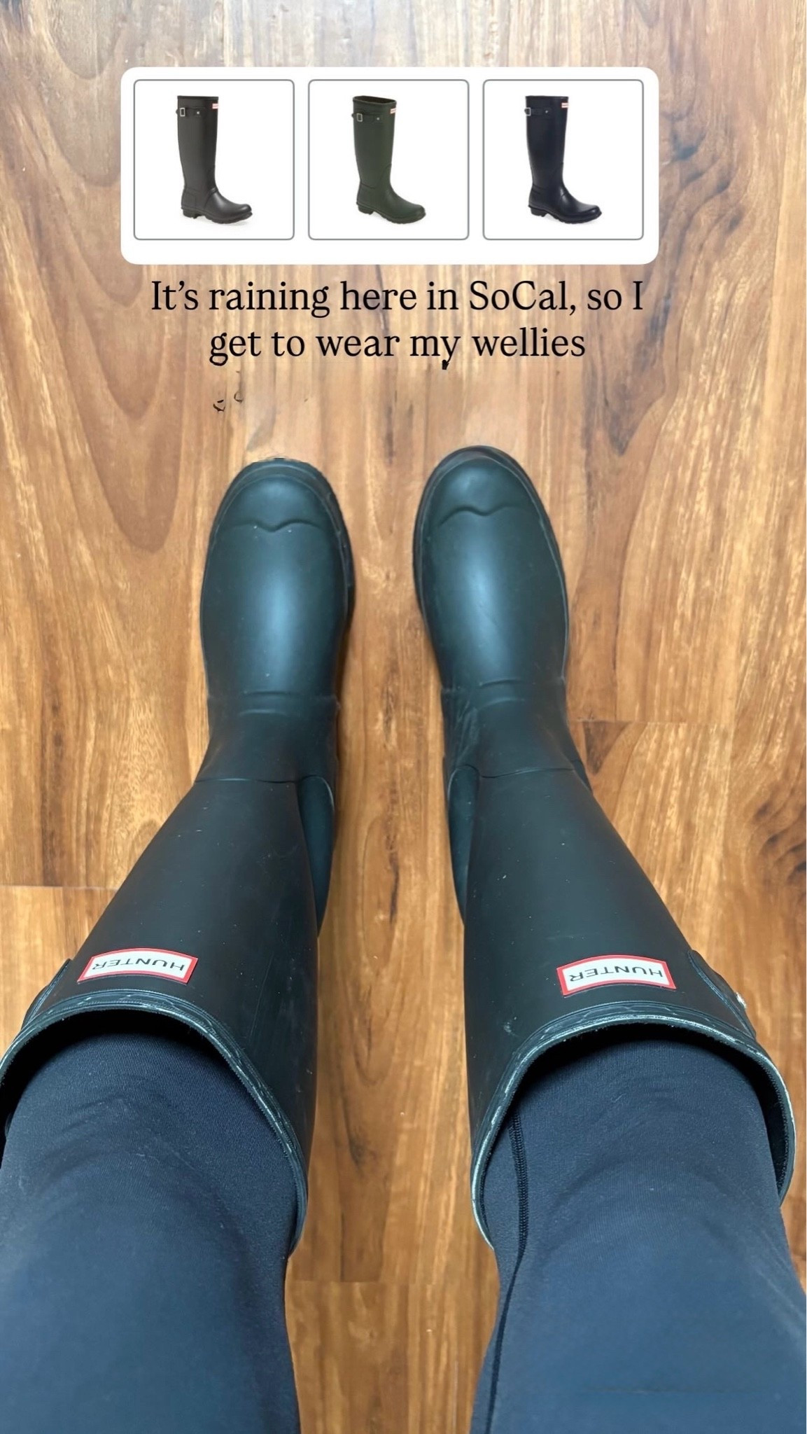 It doesn’t rain in SoCal often, but when  it does, I love to bust out my Hunter wellies!

#LTKootd #LTKOver40 #LTKgrwm