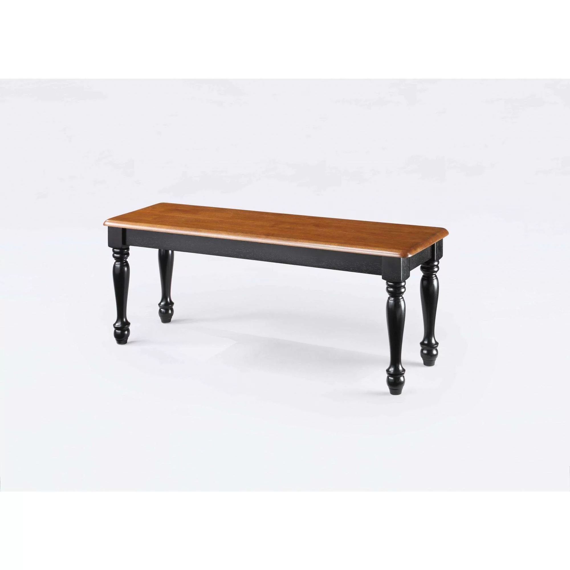 Better Homes & Gardens Autumn Lane Farmhouse Solid Wood Dining Bench, Black and Natural Finish | Walmart (US)