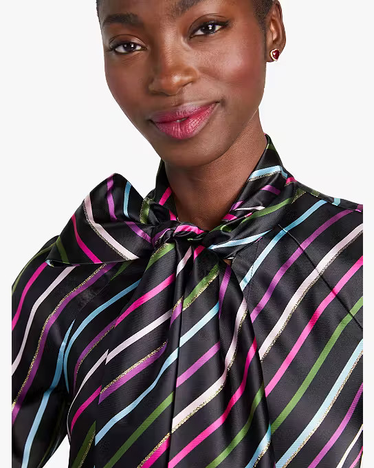 Party Stripe Tie-neck Shirt | Kate Spade (US)