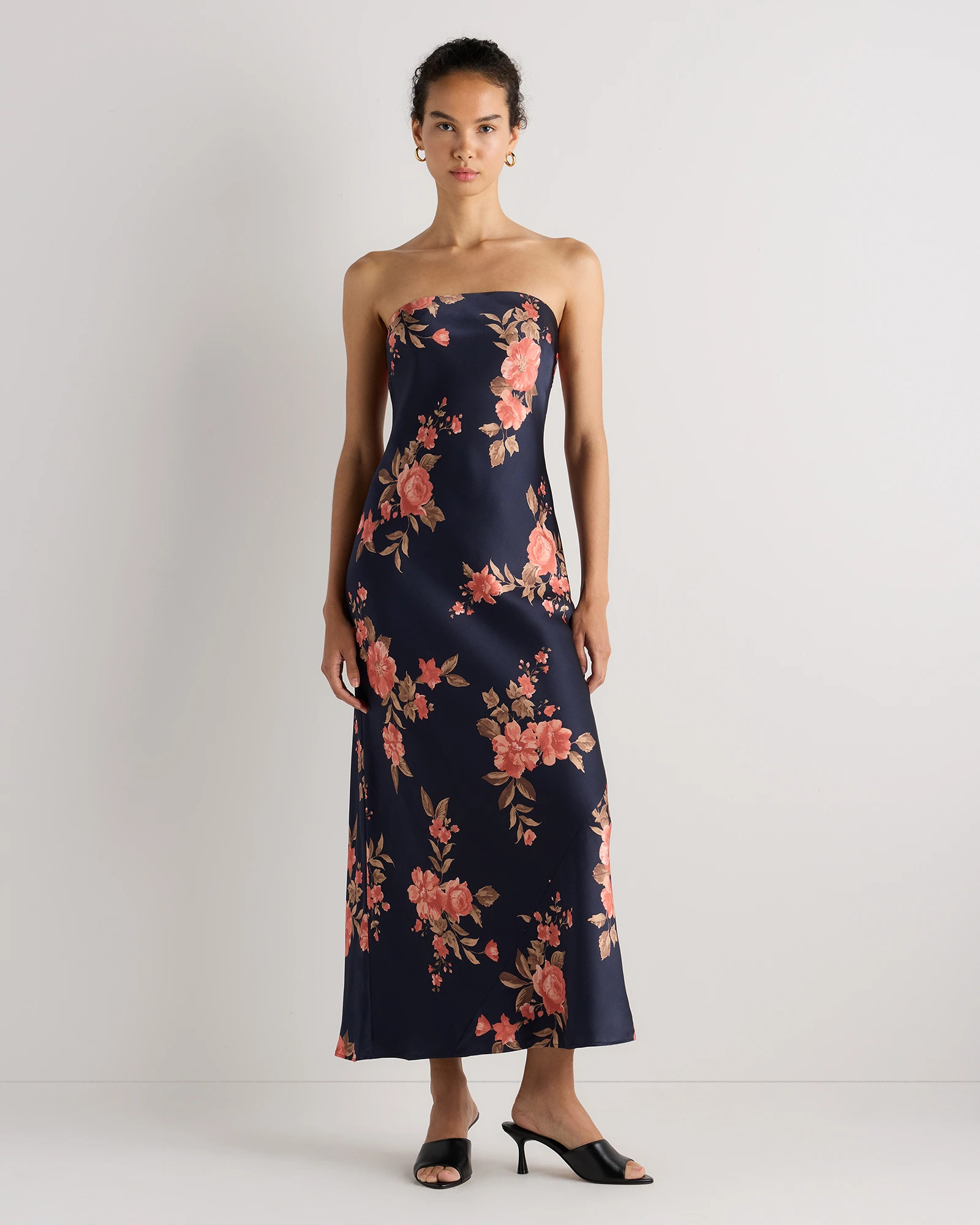 100% Washable Silk Strapless Midi Dress | Quince